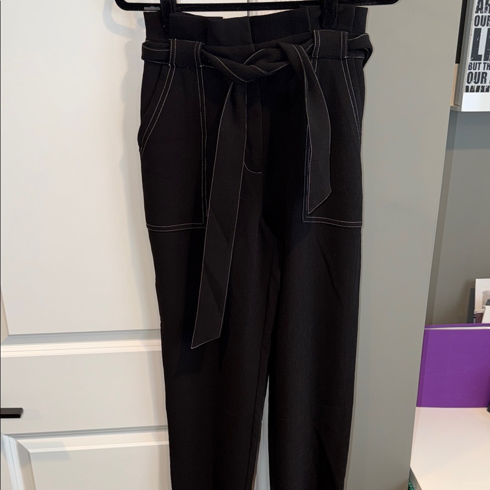 All in Favor Black Tie-Waist Trousers